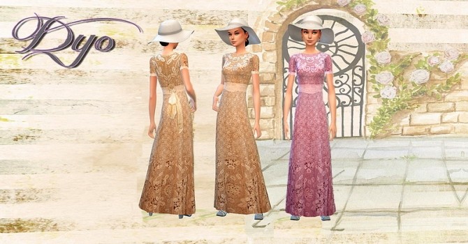 Sims 4 Edwardian Dress 1 by Dyo at Sims 4 Fr