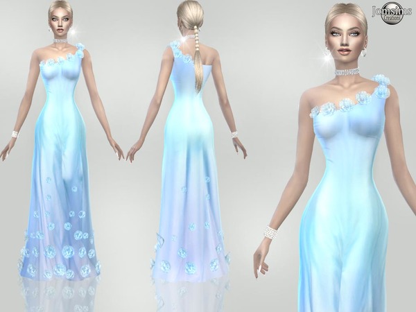 Sims 4 Elega Dress by jomsims at TSR