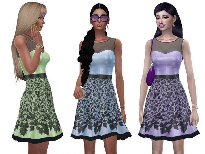 Emylie dress by Simalicious at Mod The Sims » Sims 4 Updates