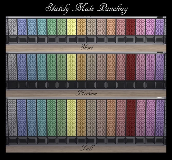 Sims 4 Stately Mate Paneling 32 Colours by Simmiller at Mod The Sims