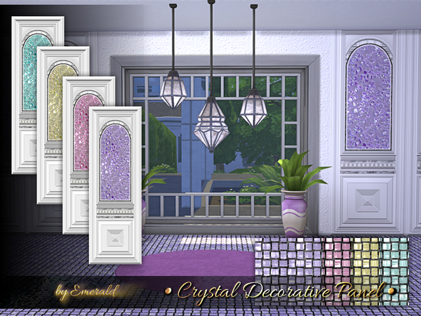 Sims 4 Crystal Decorative Panel by emerald at TSR