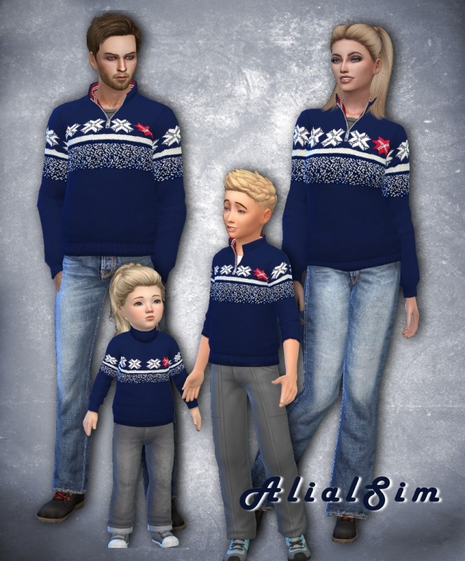 Sims 4 OL sweater 2018 for the hole family at Alial Sim
