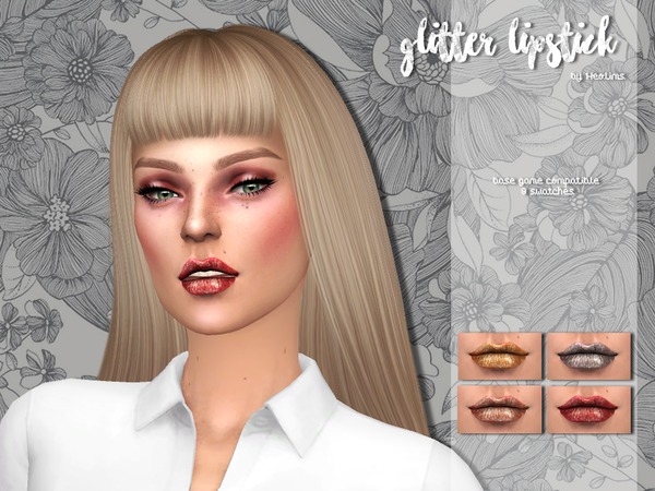 Sims 4 Glitter Lipstick by Heolims at TSR