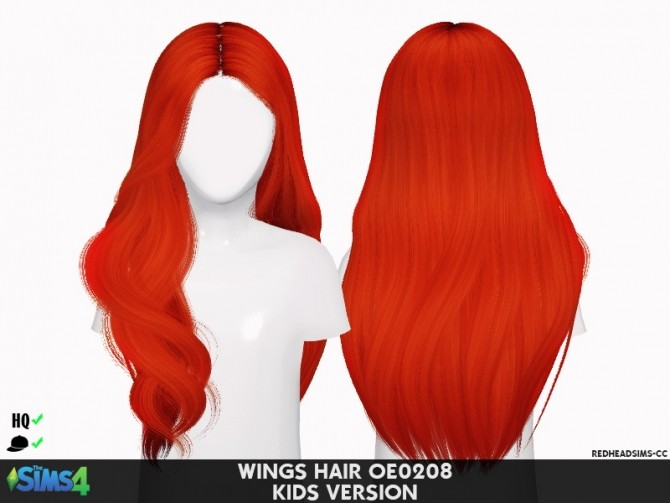 Sims 4 WINGS HAIR OE0208 KIDS VERSION at REDHEADSIMS