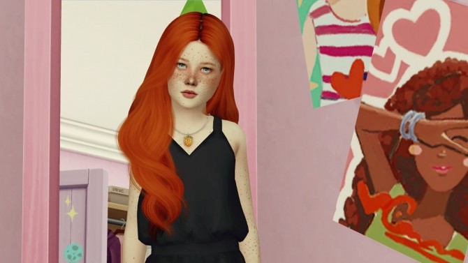 Sims 4 WINGS HAIR OE0208 KIDS VERSION at REDHEADSIMS