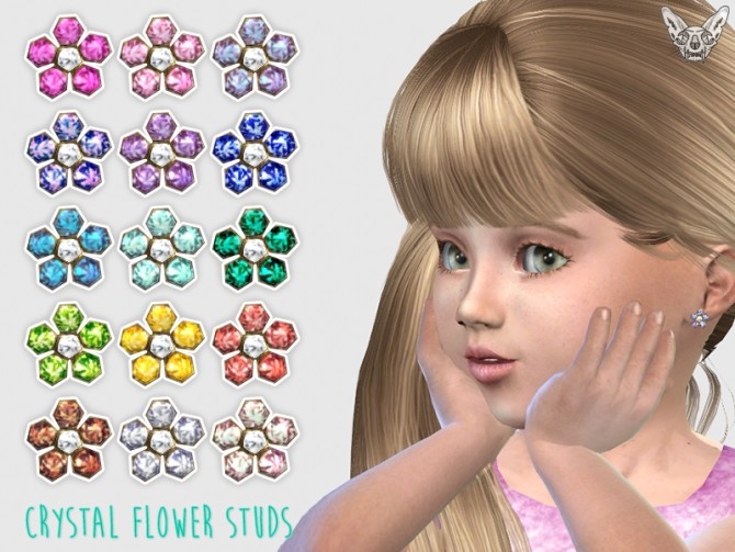 Sims 4 Crystal Flower Studs For Toddlers at Giulietta