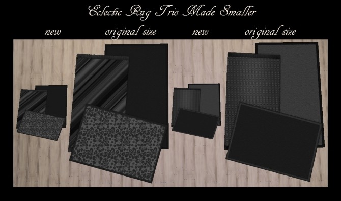 Sims 4 Eclectic Rug Trio Made Smaller 3x3 by Simmiller at Mod The Sims