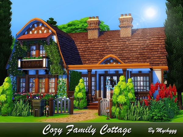 Sims 4 Cozy Family Cottage by MychQQQ at TSR