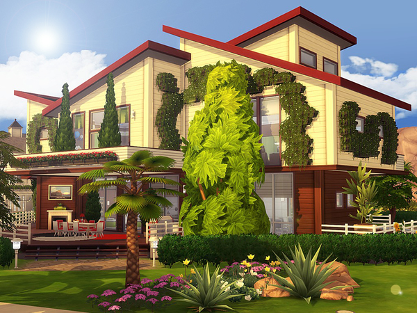 Sims 4 Wooden Estate by MychQQQ at TSR