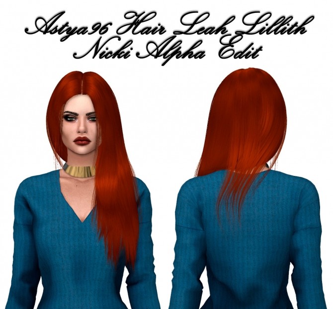 Sims 4 LeahLillith Hair Nicki Alpha Edit at Astya96