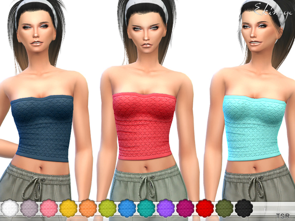 Sims 4 Textured Tube Top by ekinege at TSR