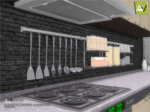 Sims 4 Lafeyette Kitchen Accessories by ArtVitalex at TSR