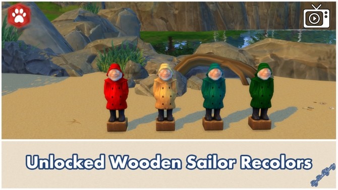 Sims 4 Unlocked Wooden Sailor Statue + Lifesaver by Bakie at Mod The Sims