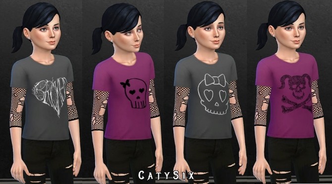 Sims 4 8 T shirts For Girls V1 at CatySix