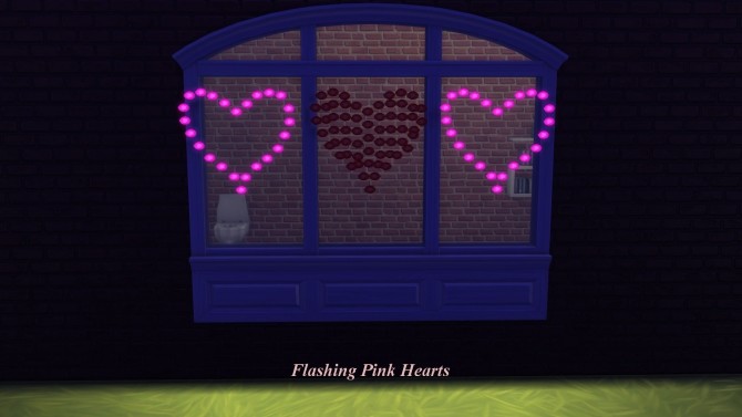 Sims 4 Flashing Valentines Heart Light Displays (Animated) by Snowhaze at Mod The Sims