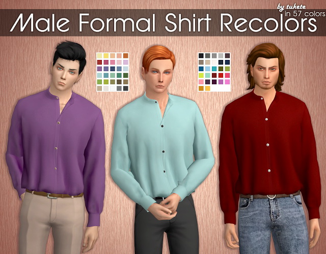 Sims 4 Male Formal Shirt Recolors at Tukete