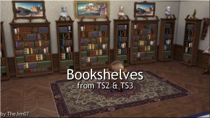 Sims 4 Bookshelves from TS2 & TS3 by TheJim07 at Mod The Sims