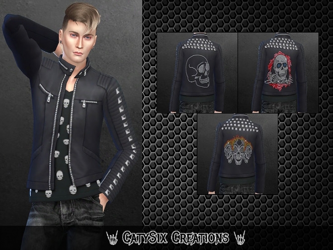 Rocker Jacket Male Version 1 at CatySix » Sims 4 Updates