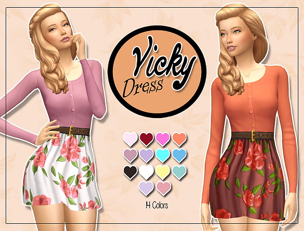 Sims 4 Vicky Dress at Kass