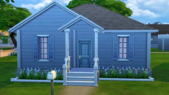 Sims 4 Lil Blue Starter Home by noodlesoothe at Mod The Sims