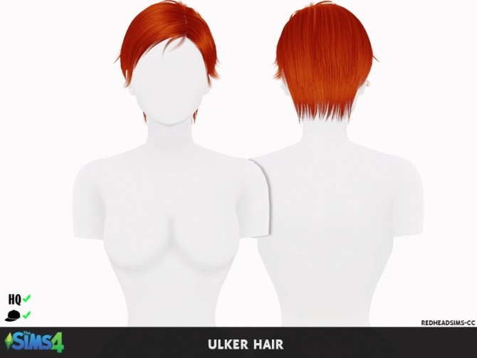 Sims 4 ULKER HAIR conversion by Thiago Mitchell at REDHEADSIMS