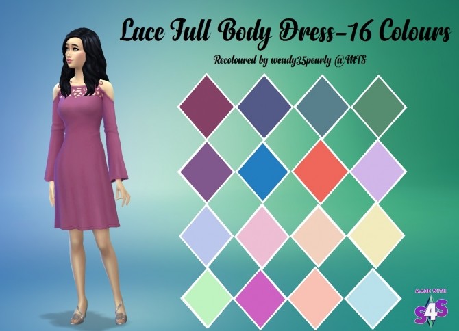 Sims 4 EP04 Lace Dress by wendy35pearly at Mod The Sims