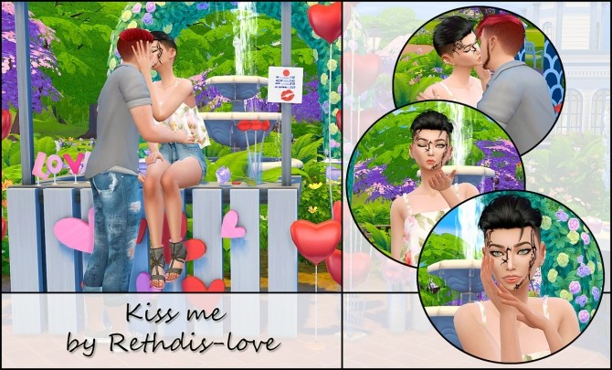 Sims 4 Kiss me posepack at Rethdis love