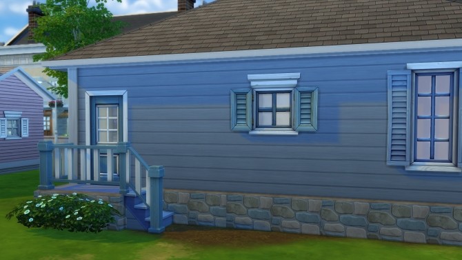 Sims 4 Lil Blue Starter Home by noodlesoothe at Mod The Sims