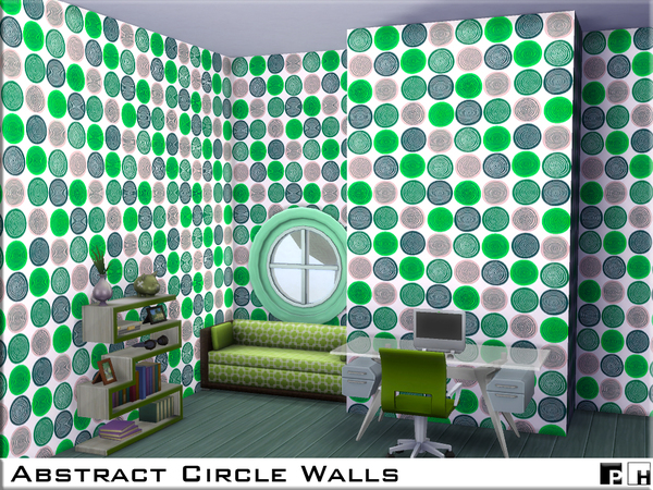 Sims 4 Abstract Circle Walls by Pinkfizzzzz at TSR