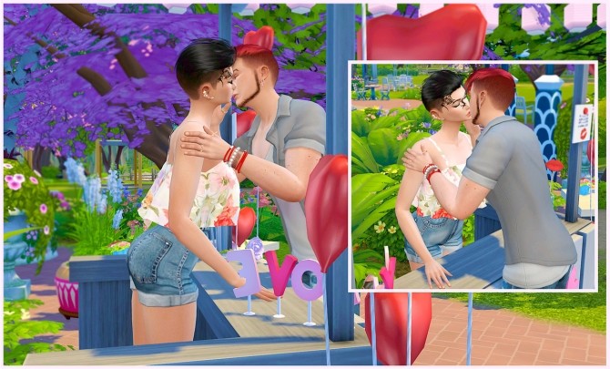 Sims 4 Kiss me posepack at Rethdis love