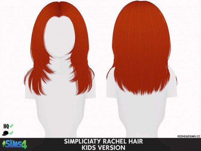 Sims 4 SIMPLICIATY RACHEL HAIR T + K by Thiago Mitchell at REDHEADSIMS
