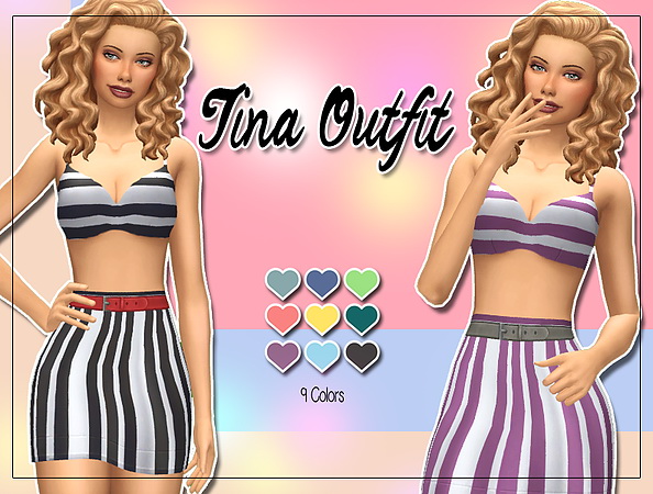 Sims 4 Tina outfit at Kass