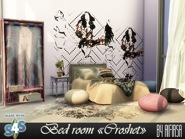 Sims 4 Croshet Bedroom at Aifirsa