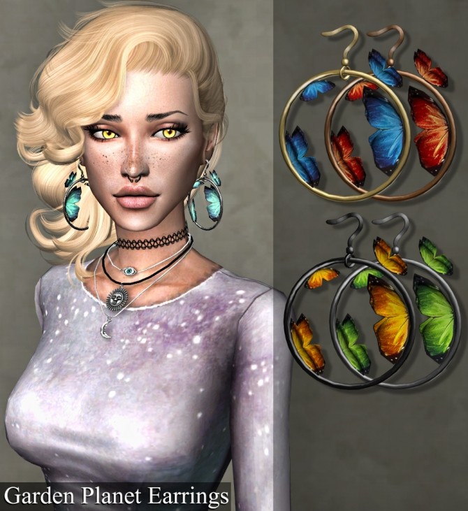 Sims 4 Garden planet earrings at Deep Space