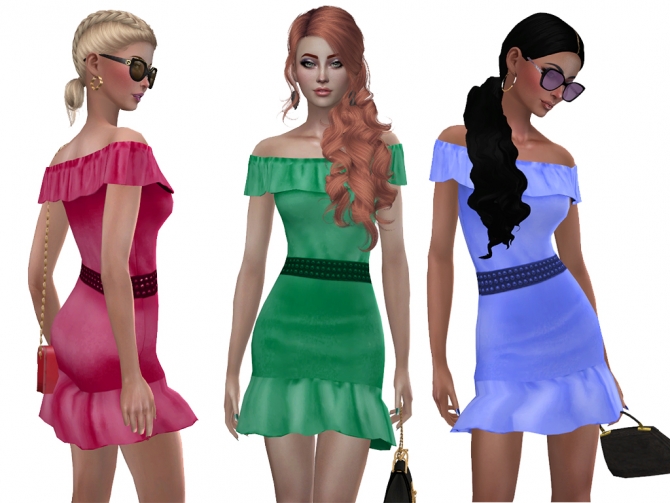 Alejandra dress by Simalicious at Mod The Sims » Sims 4 Updates