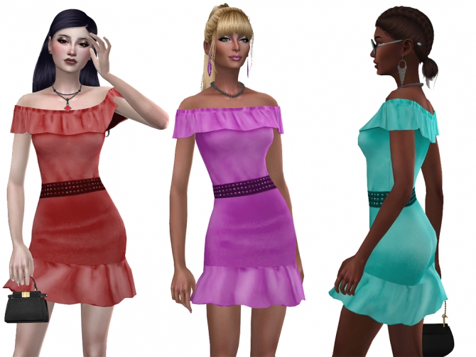 Alejandra dress by Simalicious at Mod The Sims » Sims 4 Updates