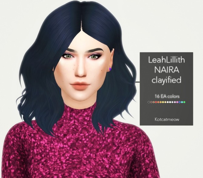 Sims 4 Leahlillith Naira Hair Clayified at KotCatMeow