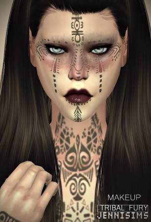 Collection Makeup & Tattoos (Tribal Fury, Wound, Dirt) at Jenni Sims