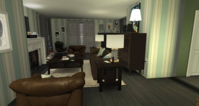 Sims 4 Billie Living Room and Foyer by Rissy Rawr at Pandasht Productions