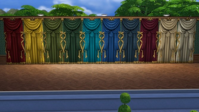 Sims 4 Grand Century Curtains Deluxe Edition (Open & Closed) by TheJim07 at Mod The Sims