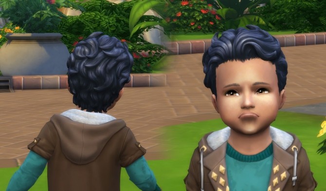 Sims 4 Swept Back Wavy Hair for Toddlers at My Stuff