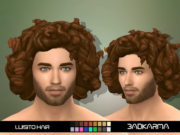 Sims 4 Luisito Hair by BADKARMA at TSR