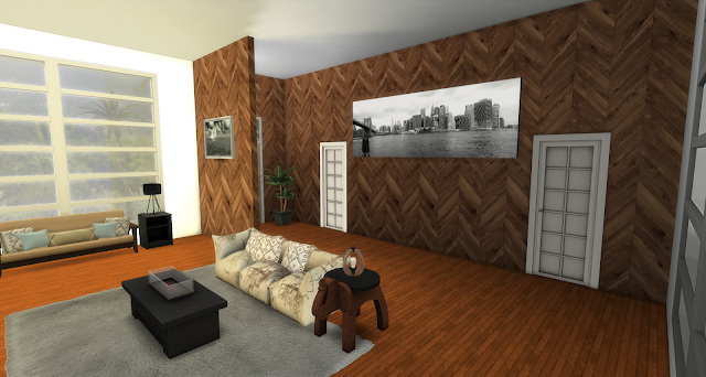 Sims 4 Rollins modern living room at Pandasht Productions