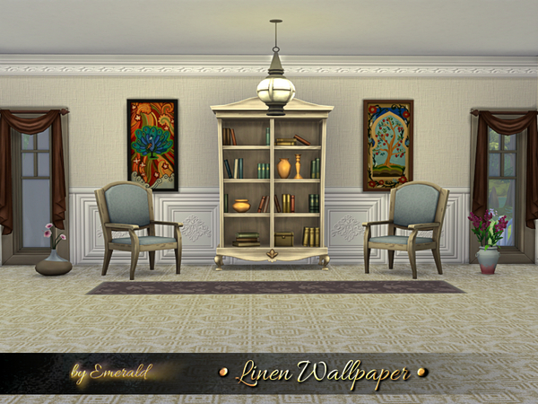 Sims 4 Linen Wallpaper by emerald at TSR