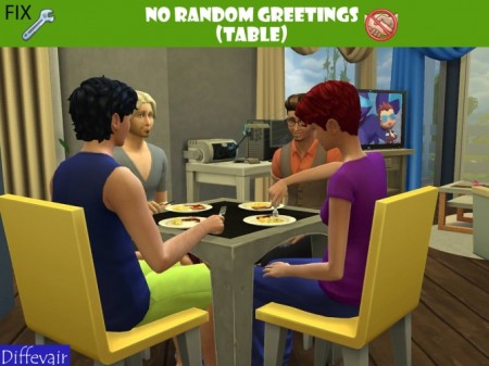 No random greetings (table) at Diffevair – Sims 4 Mods