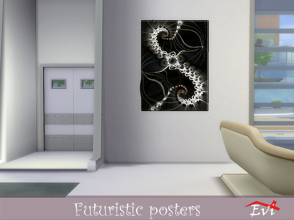 Sims 4 Futuristic posters by evi at TSR