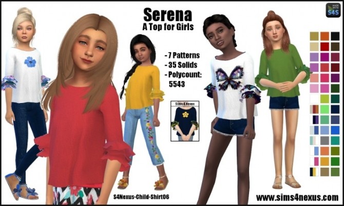 Sims 4 Serena top for girls by SamanthaGump at Sims 4 Nexus