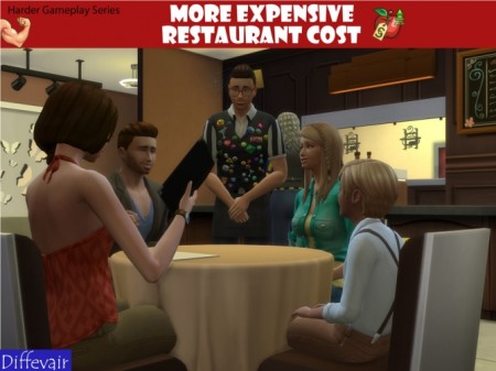 More Expensive restaurant cost at Diffevair – Sims 4 Mods