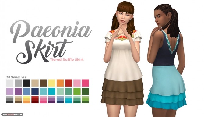 Sims 4 Paeonia Skirt at SimLaughLove