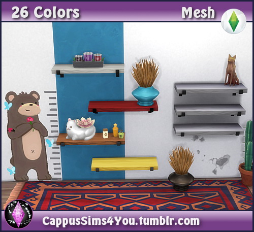 Sims 4 Rustic Wood Shelf at CappusSims4You